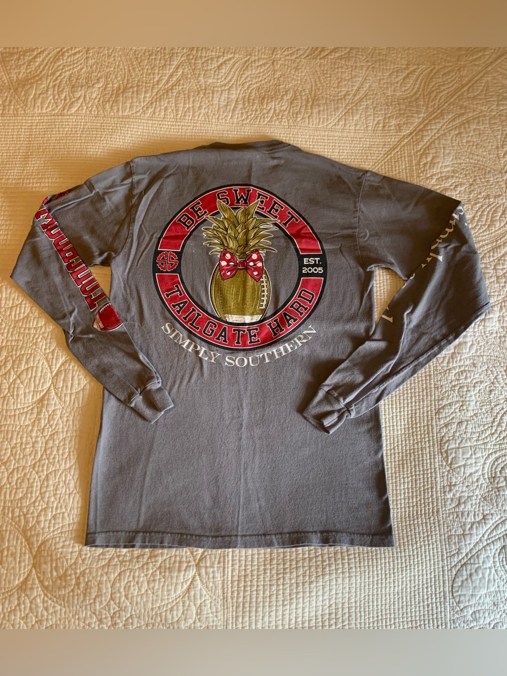 Simply Southern "Be Sweet Tailgate Hard" long-sleeve t-shirt